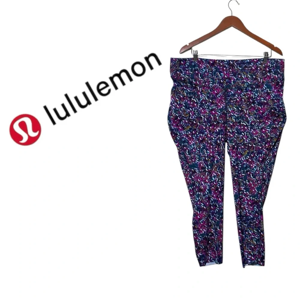 Lululemon Base Pace HR Run Tights 25" Size 20 Floral Electric Multi - Picture 3 of 8